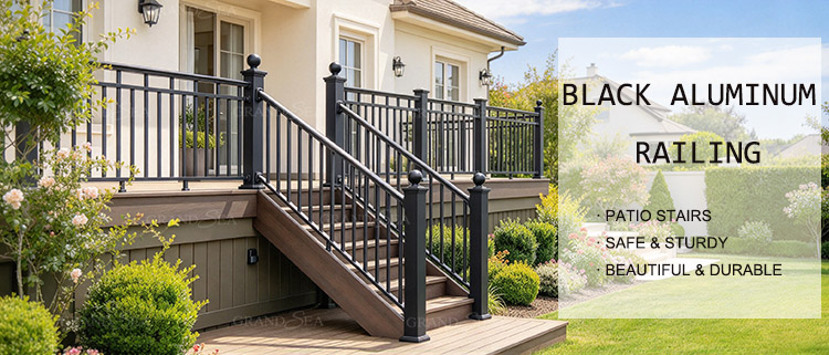 black aluminum deck railing black aluminum deck railing